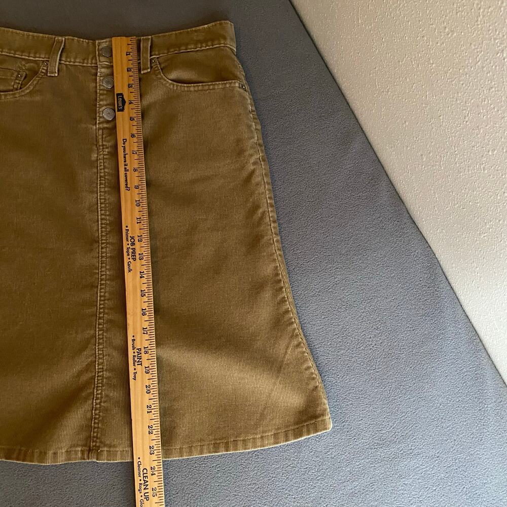Vintage Y2K 00s Levis Corduroy Skirt Juniors 7 Tan Brown Button Fly Knee Length - Picture 11 of 11